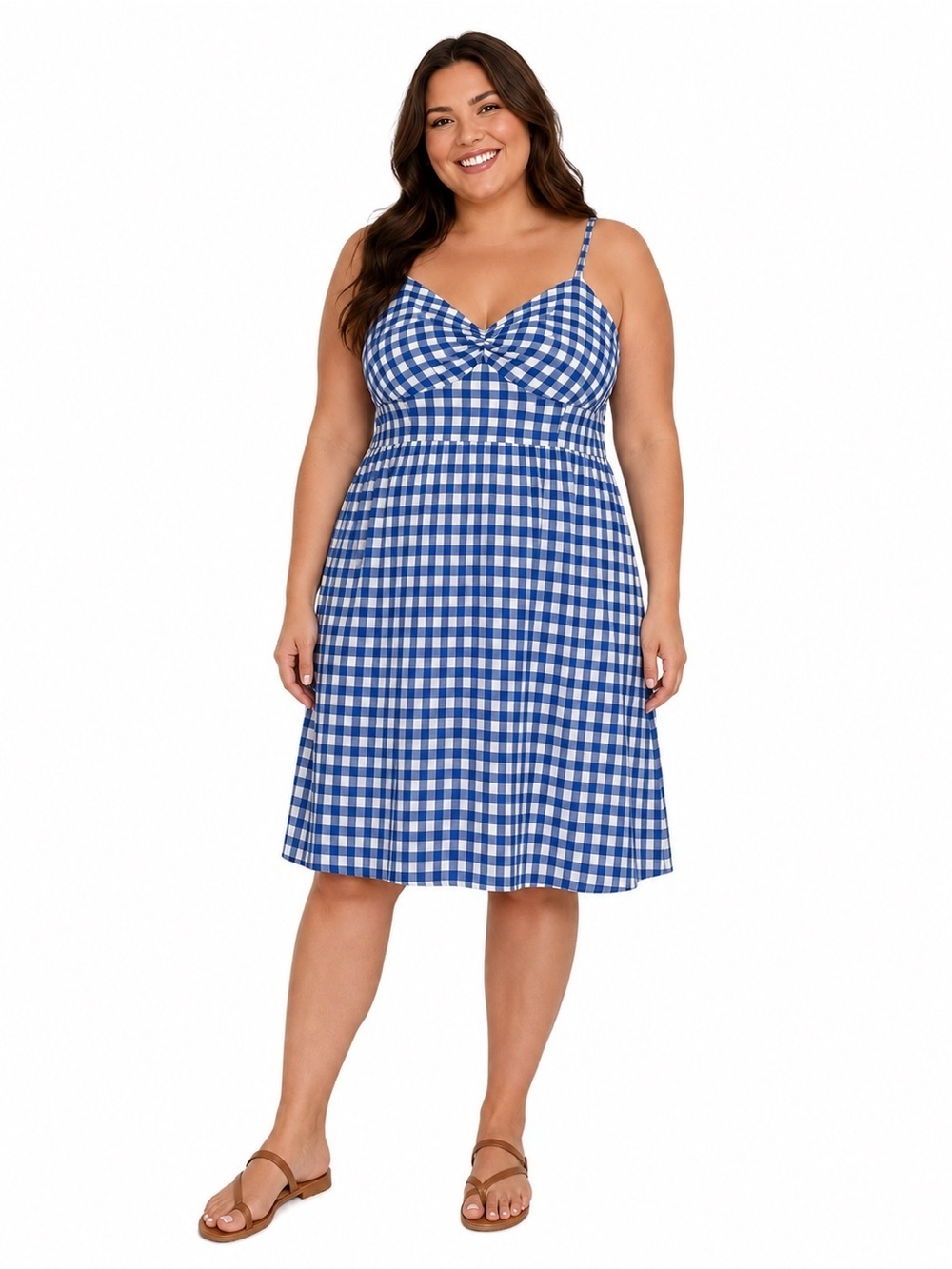 Old Navy 100% Cotton Gingham Knee Length Dress 16
